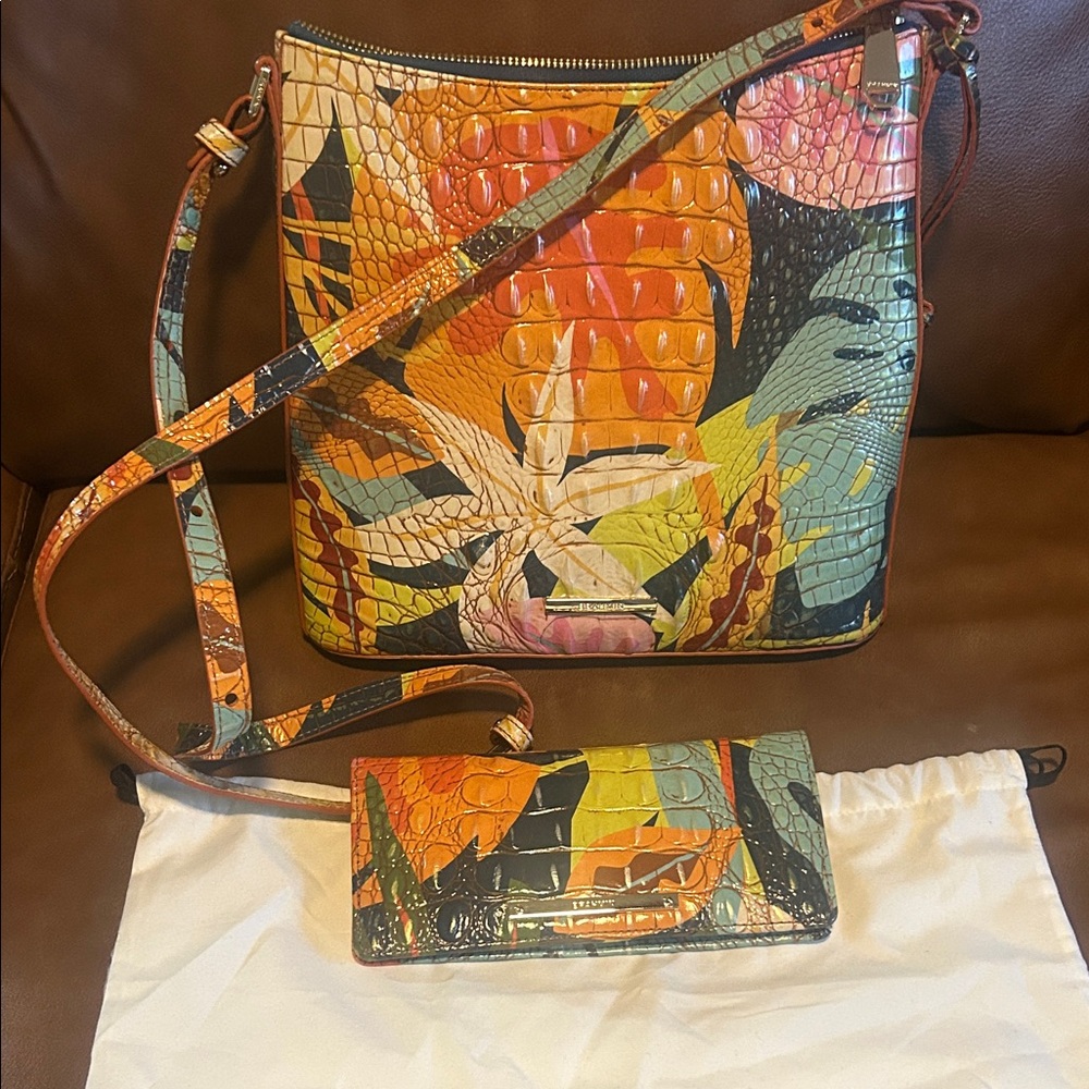 Brahmin Multicolor Crocodile Embossed Crossbody Bag - Picture 2 of 8